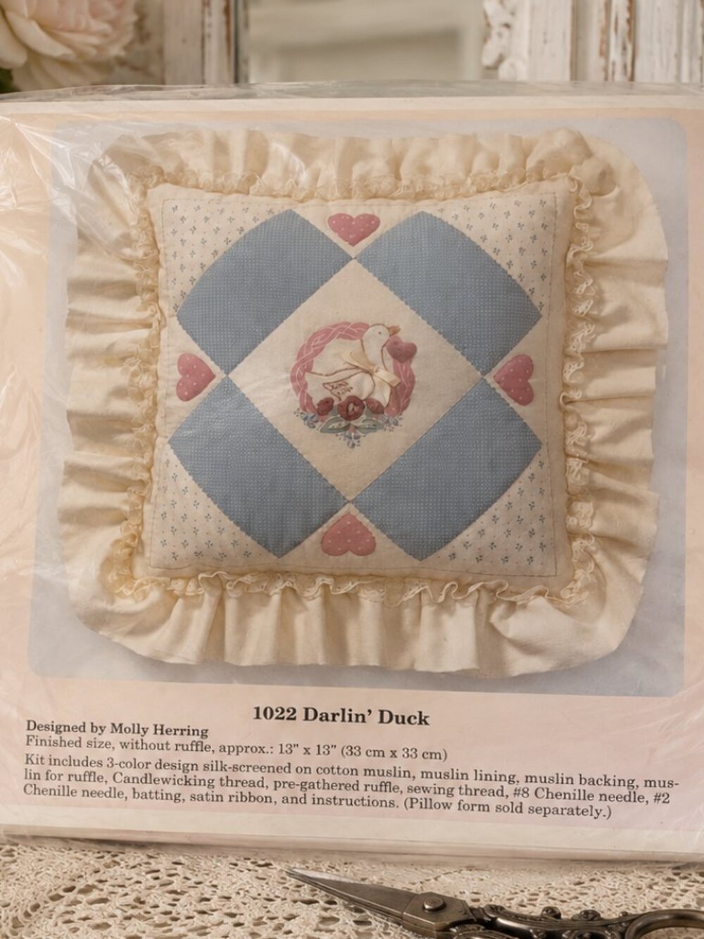 Vintage Creative Circle 1022 Darlin’ Duck Pillow Kit Molly Herring NOS Unopened